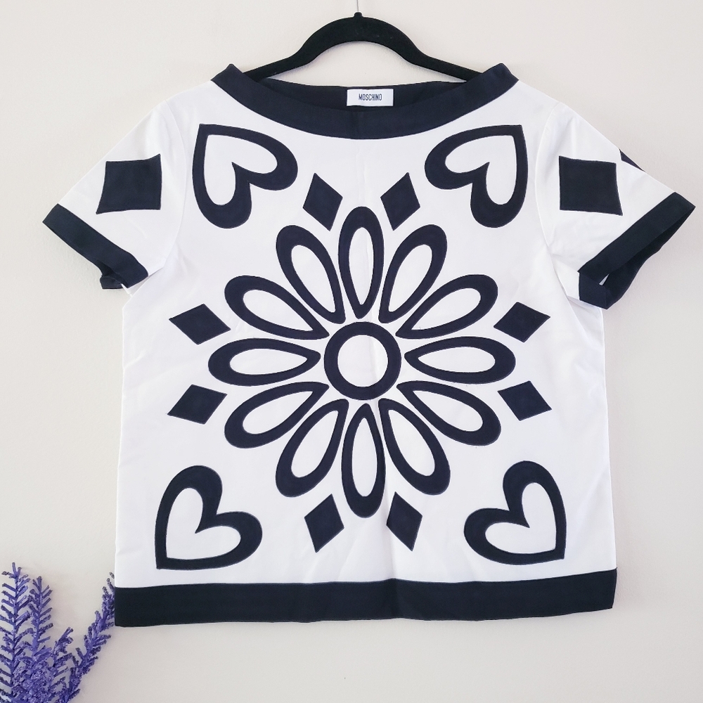 MOSCHINO Embroidered Silk Blouse - 12